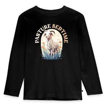 Ziegenliebhaber Kid Ranch Wolle Bauernhof Tierzucht - Kinder Premium Bio Langarmshirt - Schwarz - Vorne - AI Model Kid Male (0cm)