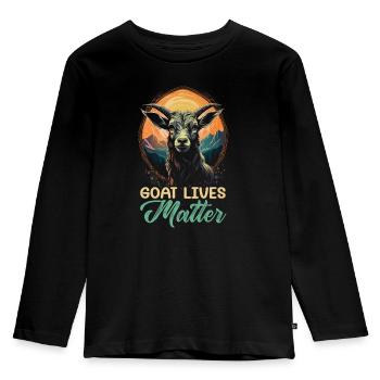 Goat Lover Kid Ranch Wool Farm Animal Farming - Kids' Premium Longsleeve Shirt - black - Front - AI Model Kid Male (0cm)