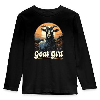 Ziegenliebhaber Kid Ranch Wolle Bauernhof Tierzucht - Kinder Premium Bio Langarmshirt - Schwarz - Vorne - AI Model Kid Male (0cm)