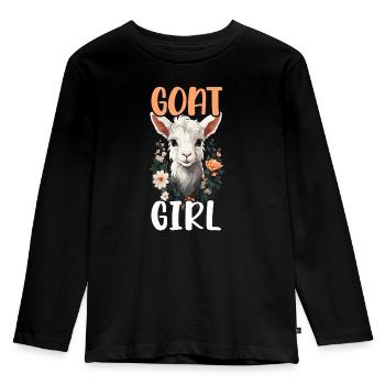 Ziegenliebhaber Kind Ranch Wolle Bauernhof Tierzucht - Kinder Premium Bio Langarmshirt - Schwarz - Vorne - AI Model Kid Male (0cm)