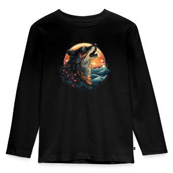 Fenrir Wolf Viking Norse Norsemen Odins Wolf - Kids' Premium Longsleeve Shirt - black - Front - AI Model Kid Male (0cm)