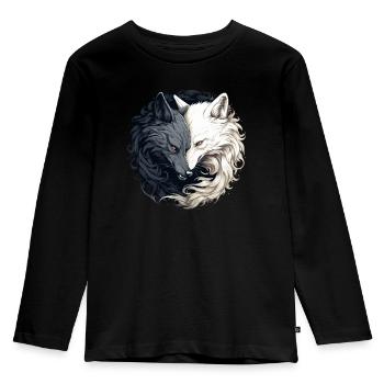 Fenrir Wolf Viking Norse Norsemen Odins Wolf - Kids' Premium Longsleeve Shirt - black - Front - AI Model Kid Male (0cm)