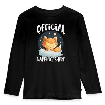 Sleeping Fox Sleepyhead Napping Sleep Fox Lover - Kids' Premium Longsleeve Shirt - black - Front - AI Model Kid Male (0cm)