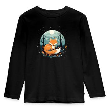 Sleeping Fox Sleepyhead Napping Sleep Fox Lover - Kids' Premium Longsleeve Shirt - black - Front - AI Model Kid Male (0cm)