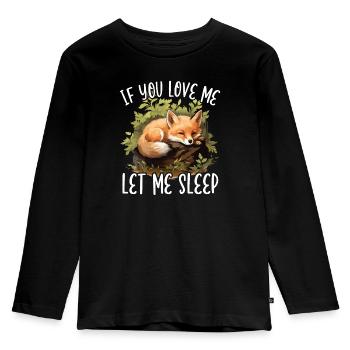 Sleeping Fox Sleepyhead Napping Sleep Fox Lover - Kids' Premium Longsleeve Shirt - black - Front - AI Model Kid Male (0cm)