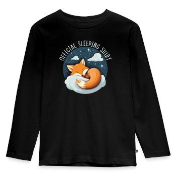 Sleeping Fox Sleepyhead Napping Sleep Fox Lover - Kids' Premium Longsleeve Shirt - black - Front - AI Model Kid Male (0cm)