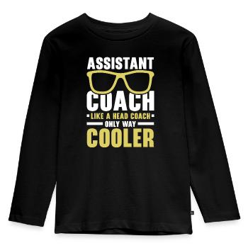 Assistant Coach Sport Trainer Team Coaching - Kids' Premium Longsleeve Shirt - black - Front - AI Model Kid Male (0cm)