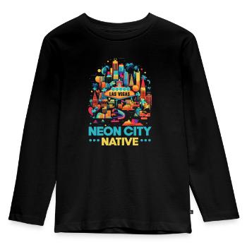 Las Vegas State Nevada USA America United States - Kids' Premium Longsleeve Shirt - black - Front - AI Model Kid Male (0cm)