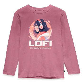 Lofi Mélomane Basse Fidélité Esthétique Japonaise - T-shirt manches longues Premium Enfant - mauve - Devant - AI Model Kid Female (0cm)