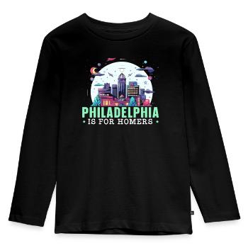 Philadelphia City Pennsylvania USA United States - Kids' Premium Longsleeve Shirt - black - Front - AI Model Kid Male (0cm)