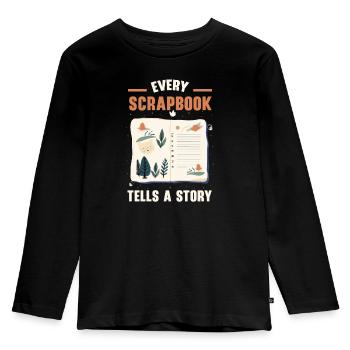 Scrapbooking Scrapbook Papier Basteln Scrapbooker - Kinder Premium Bio Langarmshirt - Schwarz - Vorne - AI Model Kid Male (0cm)