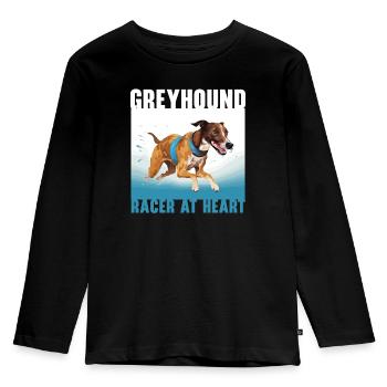 Greyhound Racing Dog Breed Race Greyhound Owner - Kinder Premium Bio Langarmshirt - Schwarz - Vorne - AI Model Kid Male (0cm)