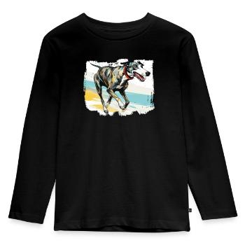 Greyhound Racing Dog Breed Race Greyhound Owner - Kinder Premium Bio Langarmshirt - Schwarz - Vorne - AI Model Kid Male (0cm)