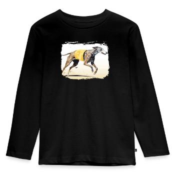 Greyhound Racing Dog Breed Race Greyhound Owner - Kinder Premium Bio Langarmshirt - Schwarz - Vorne - AI Model Kid Male (0cm)