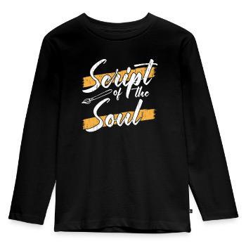 Arabic Calligraphy Calligraphic Writing Lettering - Kids' Premium Longsleeve Shirt - black - Front - AI Model Kid Male (0cm)