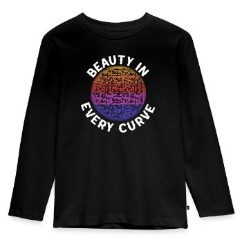 Arabic Calligraphy Calligraphic Writing Lettering - Kids' Premium Longsleeve Shirt - black - Front - AI Model Kid Male (0cm)