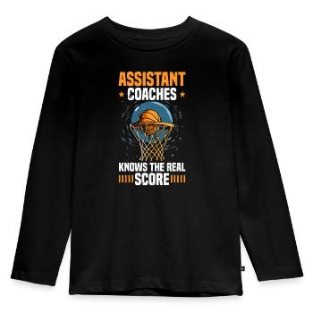 Assistant Coach Sport Trainer Team Coaching - Kids' Premium Longsleeve Shirt - black - Front - AI Model Kid Male (0cm)
