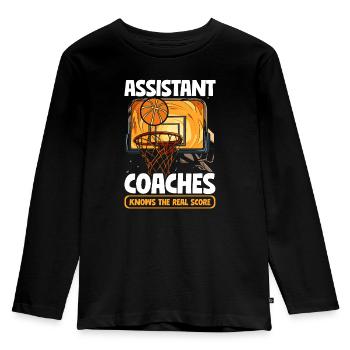 Assistant Coach Sport Trainer Team Coaching - Kids' Premium Longsleeve Shirt - black - Front - AI Model Kid Male (0cm)