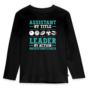 Assistant Coach Sport Trainer Team Coaching - Kids' Premium Longsleeve Shirt - black - Front - AI Model Kid Male (0cm)