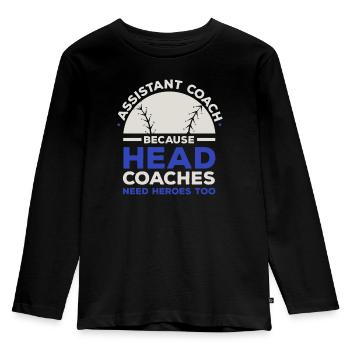 Assistant Coach Sport Trainer Team Coaching - Kids' Premium Longsleeve Shirt - black - Front - AI Model Kid Male (0cm)