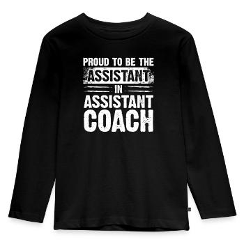 Assistant Coach Sport Trainer Team Coaching - Kids' Premium Longsleeve Shirt - black - Front - AI Model Kid Male (0cm)