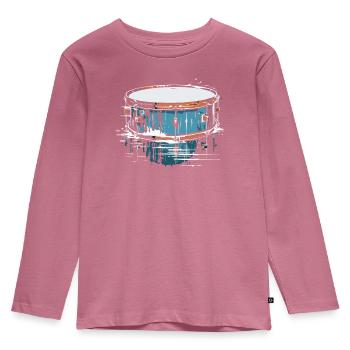 Snare Drum Musical Instrument Musician Drummer - Kids' Premium Longsleeve Shirt - mauve - Front - AI Model Kid Female (0cm)