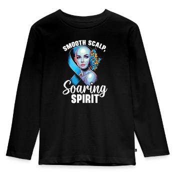 Alopecia Areata Bewusstseinsmonat Glatze Glatze - Kinder Premium Bio Langarmshirt - Schwarz - Vorne - AI Model Kid Male (0cm)