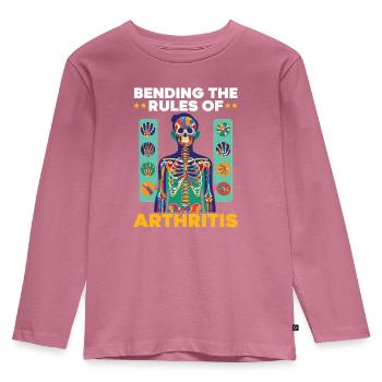 Juvenile Arthritis Awareness Autoimmune Disease - Kids' Premium Longsleeve Shirt - mauve - Front - AI Model Kid Female (0cm)