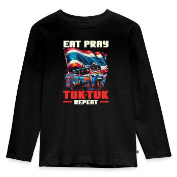 Bangkok Thailand Travel Vacation Thai Language - Kids' Premium Longsleeve Shirt - black - Front - AI Model Kid Male (0cm)
