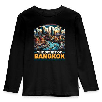 Bangkok Thailand Travel Vacation Thai Language - Kids' Premium Longsleeve Shirt - black - Front - AI Model Kid Male (0cm)