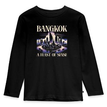 Bangkok Thailand Travel Vacation Thai Language - Kids' Premium Longsleeve Shirt - black - Front - AI Model Kid Male (0cm)
