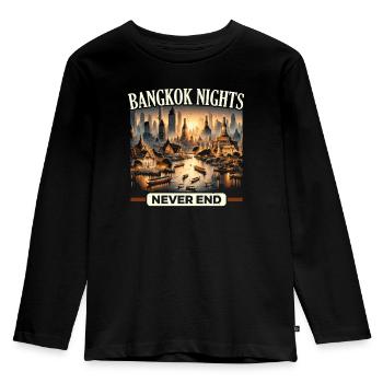 Bangkok Thailand Travel Vacation Thai Language - Kids' Premium Longsleeve Shirt - black - Front - AI Model Kid Male (0cm)