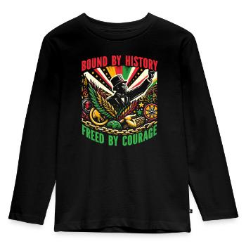 Emancipation Proclamation African Juneteenth - Kids' Premium Longsleeve Shirt - black - Front - AI Model Kid Male (0cm)
