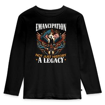 Emancipation Proclamation African Juneteenth - Kids' Premium Longsleeve Shirt - black - Front - AI Model Kid Male (0cm)