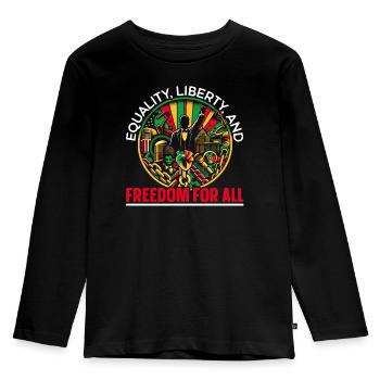 Emancipation Proclamation African Juneteenth - Kids' Premium Longsleeve Shirt - black - Front - AI Model Kid Male (0cm)