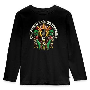 Emancipation Proclamation African Juneteenth - Kids' Premium Longsleeve Shirt - black - Front - AI Model Kid Male (0cm)