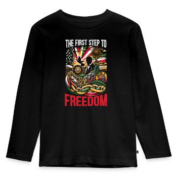Emancipation Proclamation African Juneteenth - Kids' Premium Longsleeve Shirt - black - Front - AI Model Kid Male (0cm)