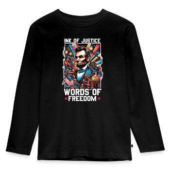Emancipation Proclamation Black Pride Juneteenth - Kids' Premium Longsleeve Shirt - black - Front - AI Model Kid Male (0cm)