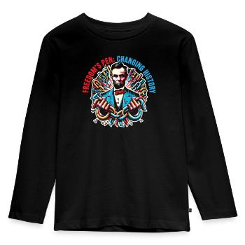 Emancipation Proclamation Black Pride Juneteenth - Kids' Premium Longsleeve Shirt - black - Front - AI Model Kid Male (0cm)