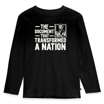 Emancipation Proclamation Black Pride Juneteenth - Kids' Premium Longsleeve Shirt - black - Front - AI Model Kid Male (0cm)