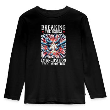 Emancipation Proclamation Black Pride Juneteenth - Kids' Premium Longsleeve Shirt - black - Front - AI Model Kid Male (0cm)
