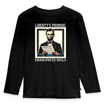 Emancipation Proclamation Black Pride Juneteenth - Kids' Premium Longsleeve Shirt - black - Front - AI Model Kid Male (0cm)