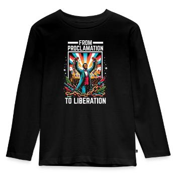 Emancipation Proclamation Black Pride Juneteenth - Kids' Premium Longsleeve Shirt - black - Front - AI Model Kid Male (0cm)