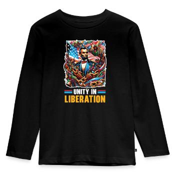 Emancipation Proclamation Black Pride Juneteenth - Kids' Premium Longsleeve Shirt - black - Front - AI Model Kid Male (0cm)