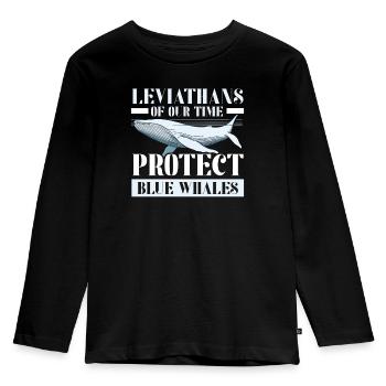 Gefährdete Arten Blauwal Tierrechte - Kinder Premium Bio Langarmshirt - Schwarz - Vorne - AI Model Kid Male (0cm)
