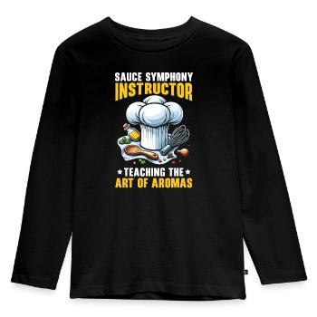 Culinary Arts Teacher Kitchen Cook Chef Cooking - Kids' Premium Longsleeve Shirt - black - Front - AI Model Kid Male (0cm)