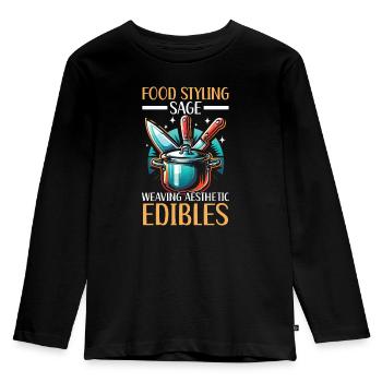 Culinary Arts Teacher Kitchen Cook Chef Cooking - Kids' Premium Longsleeve Shirt - black - Front - AI Model Kid Male (0cm)