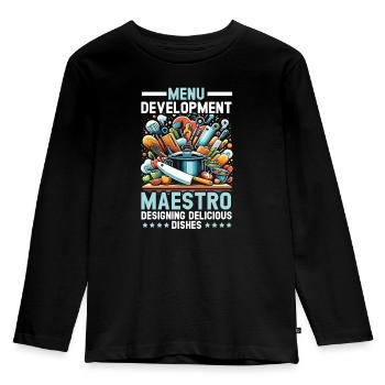 Culinary Arts Teacher Kitchen Cook Chef Cooking - Kids' Premium Longsleeve Shirt - black - Front - AI Model Kid Male (0cm)