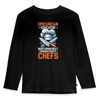 Culinary Arts Teacher Kitchen Cook Chef Cooking - Kids' Premium Longsleeve Shirt - black - Front - AI Model Kid Male (0cm)