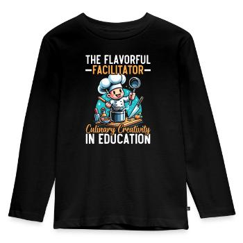 Culinary Arts Teacher Kitchen Cook Chef Cooking - Kids' Premium Longsleeve Shirt - black - Front - AI Model Kid Male (0cm)